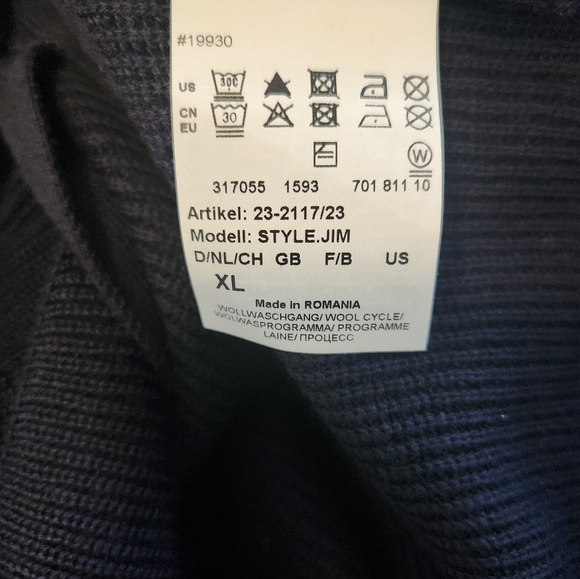 Brax Feel Good Jake Zip Through Navy Heather Zippered Pockets Sweater Dize XL - Picture 11 of 13